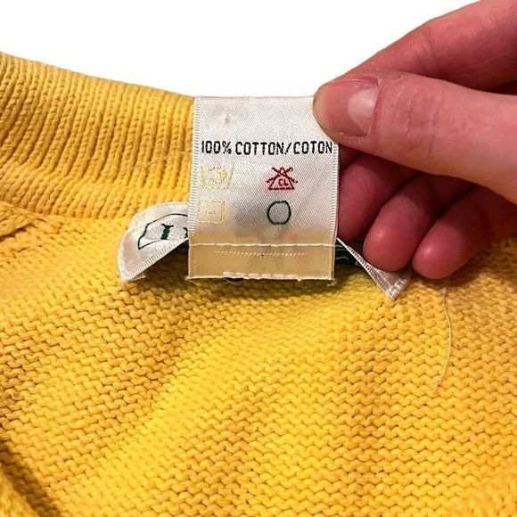 VINTAGE Hunt Club Yellow Knit Boxy Pull Over Sweater with Collar - Picture 9 of 12